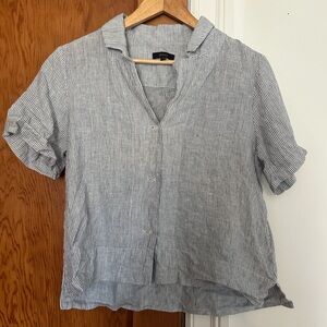 Quince Blue and White Striped linen Shirt